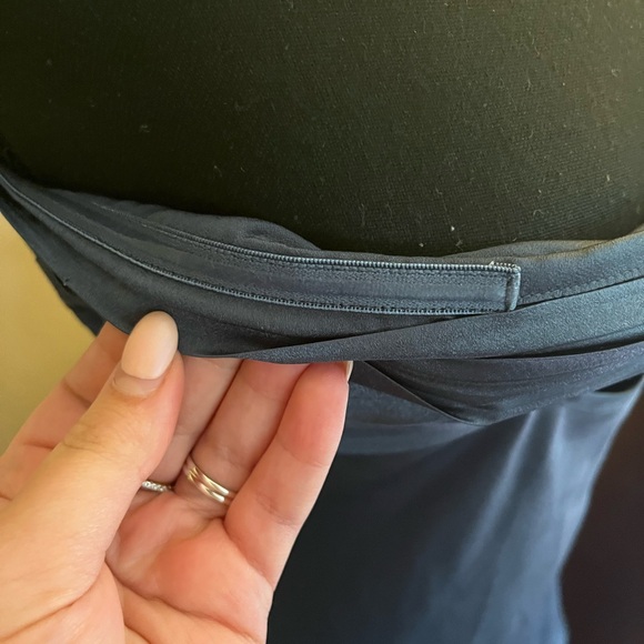 Satin Blue Strapless Minidress - Picture 6 of 8